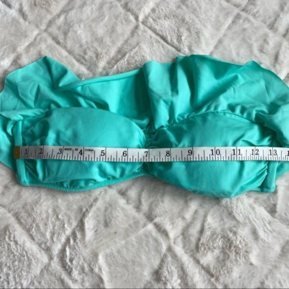 Victoria's Secret | Aqua Strapless Flounce Bikini Top | Size Medium - Picture 9 of 11